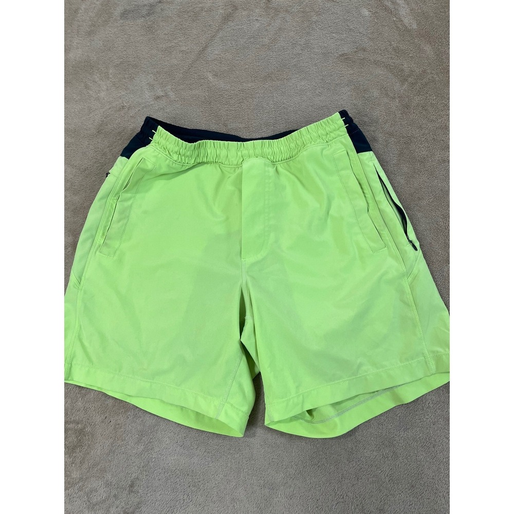 Birddogs Lined Shorts 6" Men Size Medium Lime Green Drawstring Gym Running Good